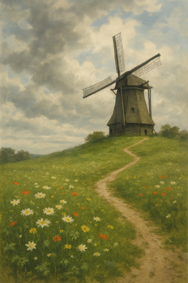 dutch windmill serenity_simple, printable art, 300 DPI