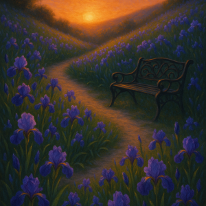 1848_evening iris radiance_simple, printable art, 300 DPI