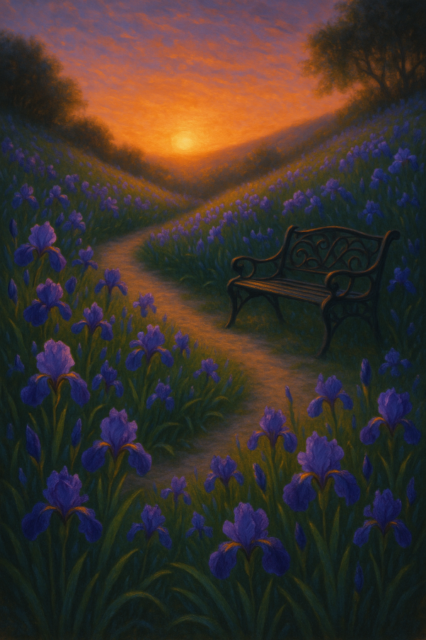 1848_evening iris radiance_simple, printable art, 300 DPI