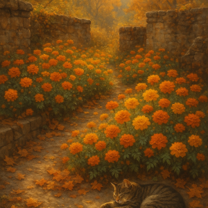 1849_autumn marigold bliss_simple, printable art, 300 DPI