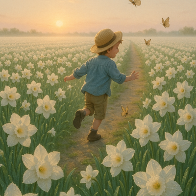 1849_Morning Dew Daffodils_