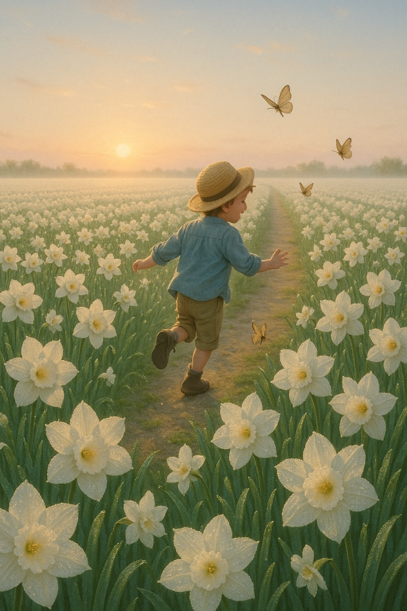1849_Morning Dew Daffodils_