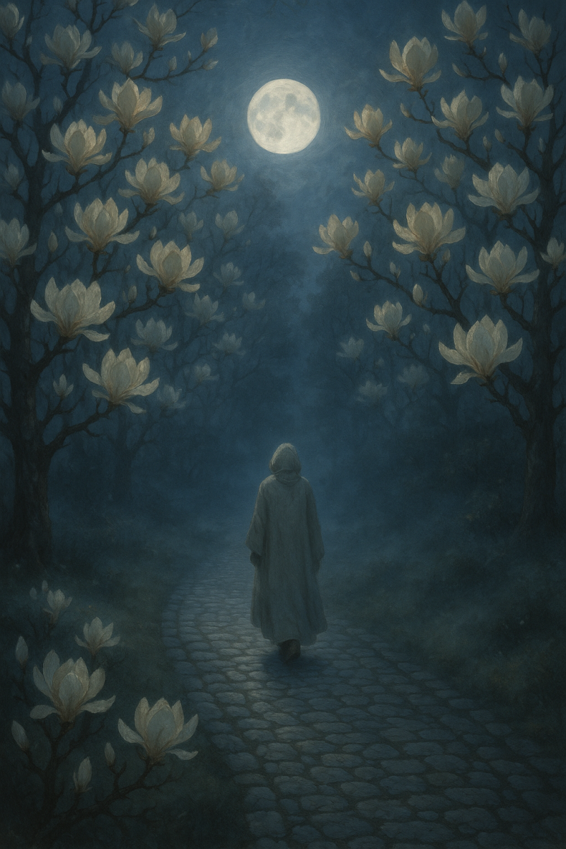 Moonlit Magnolia Walk_