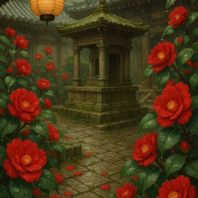 Crimson Camellia Courtyard_