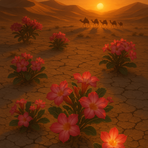 desert roses at sunset_simple, printable art, 300 DPI