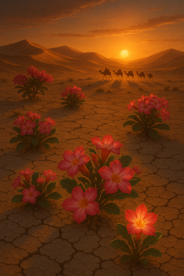 desert roses at sunset_simple, printable art, 300 DPI