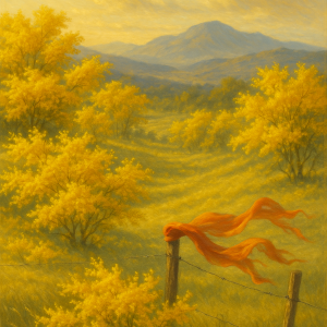 golden mimosa breeze_simple, printable art, 300 DPI