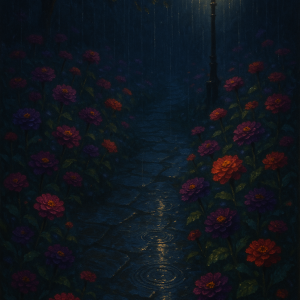 midnight garden serenity_simple, printable art, 300 DPI