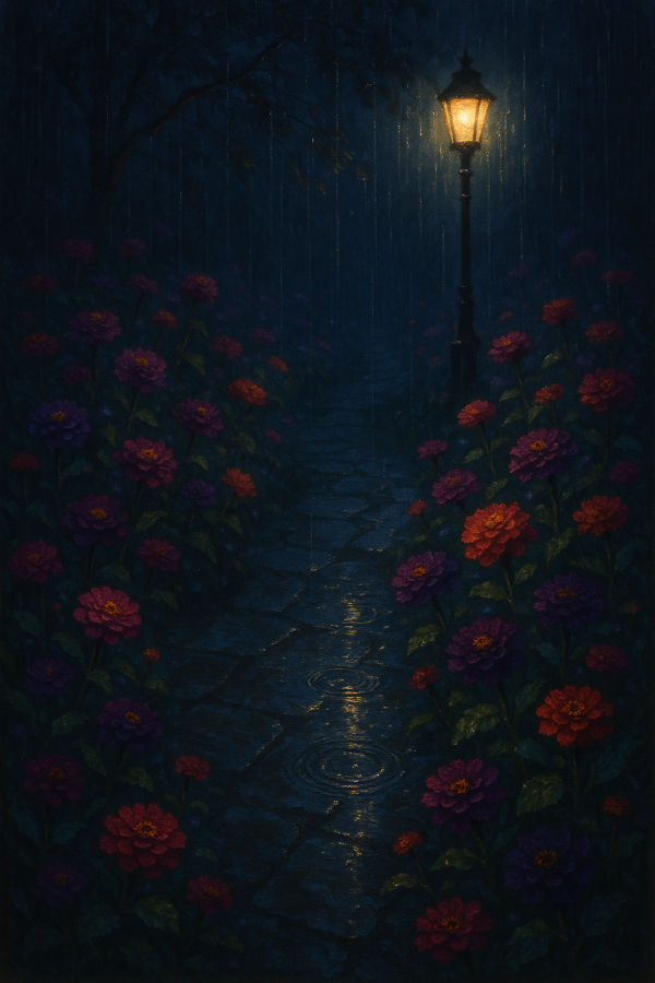 midnight garden serenity_simple, printable art, 300 DPI