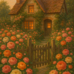 ranunculus cottage charm_simple, printable art, 300 DPI