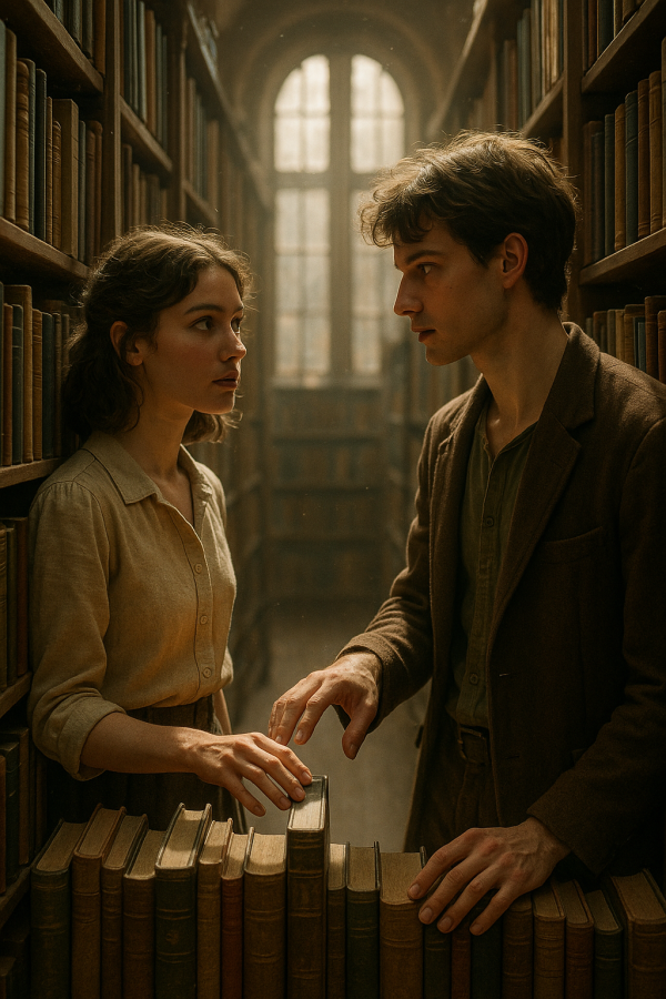 library romance encounter_simple, printable art, 300 DPI