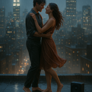 romantic rooftop dance_simple, printable art, 300 DPI