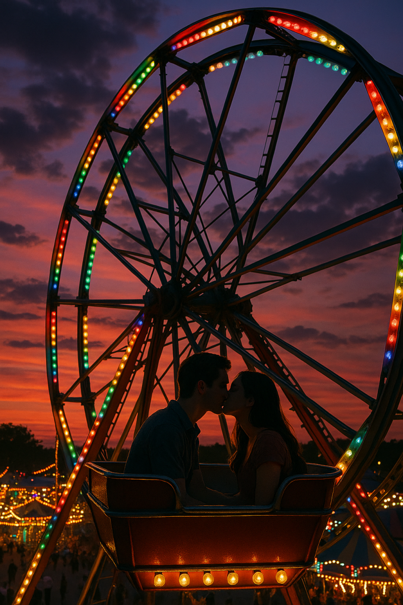 Sunset Ferris Wheel Romance_