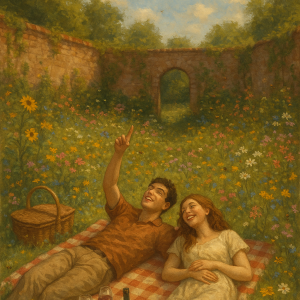 1908_secret garden picnic_simple, printable art, 300 DPI