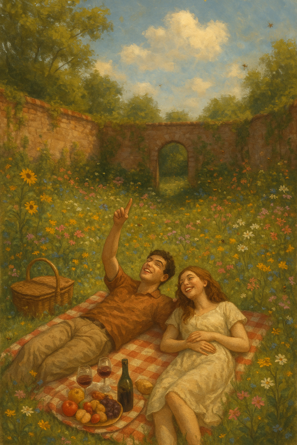 1908_secret garden picnic_simple, printable art, 300 DPI