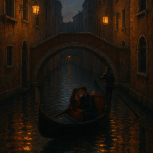 1908_venetian gondola romance_simple, printable art, 300 DPI