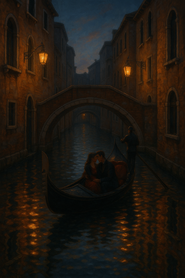 1908_venetian gondola romance_simple, printable art, 300 DPI