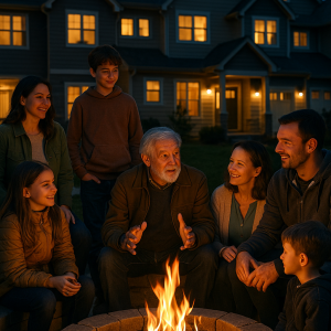 20250627_2255_family unity by firepit, printable art, 300 DPI