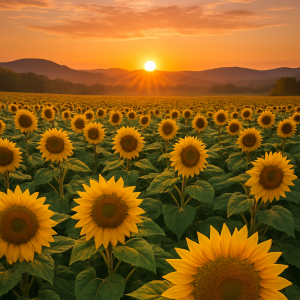20250627_2342_sunflowers at sunrise, printable art, 300 DPI