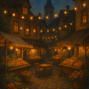 20250627_2343_evening market lights, printable art, 300 DPI