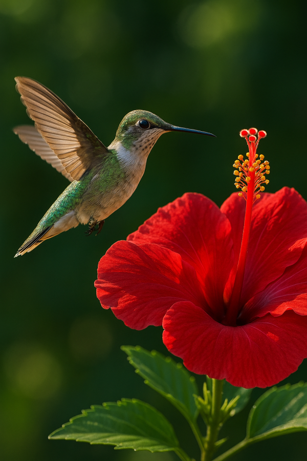 Hummingbird and Hibiscus