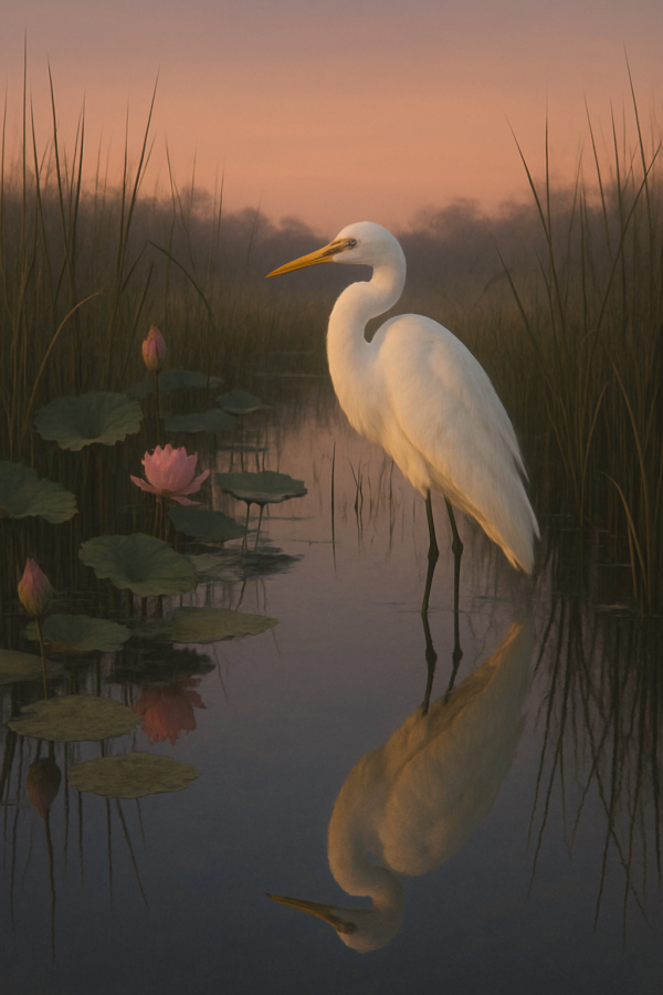 20250627_2357_egret at dusk, printable art, 300 DPI