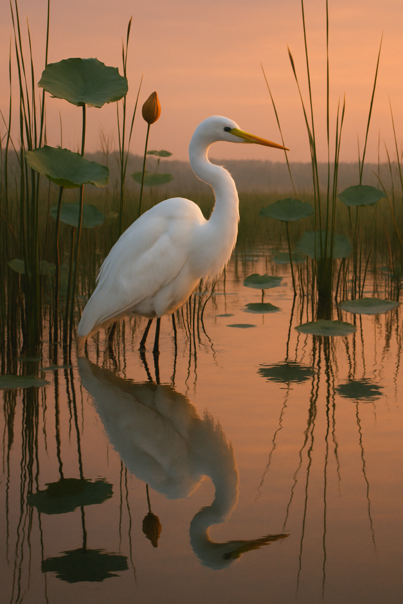 Egret at Dusk