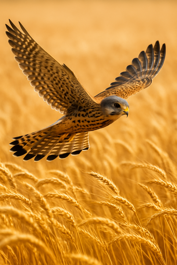 20250627_2357_kestrel soaring over wheat, printable art, 300 DPI
