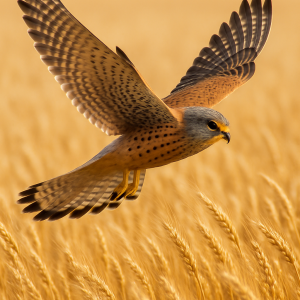 20250627_2357_kestrel soaring over wheat, printable art, 300 DPI