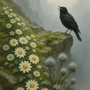 20250628_0019_mountain ledge serenade, printable art, 300 DPI