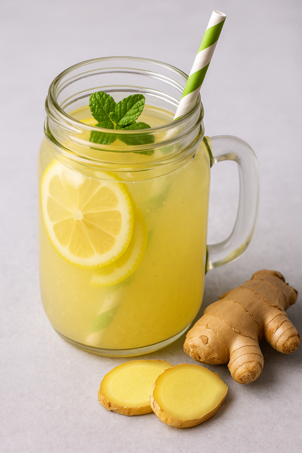 ginger lemon mint refreshment, printable art, 300 DPI
