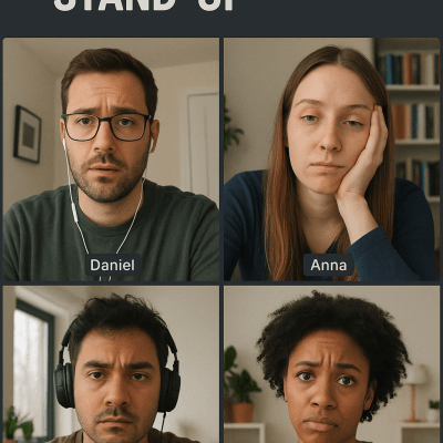 Virtual Standup Meeting canvas wall art for living room