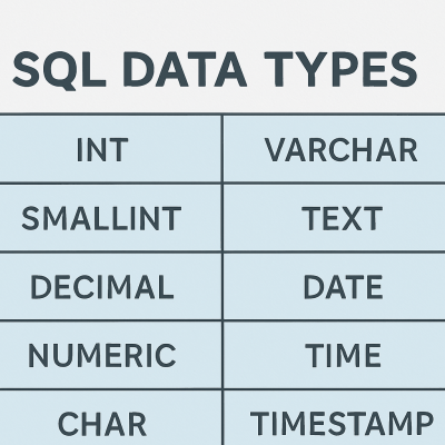 Sql Data Types modern art print for studio or study