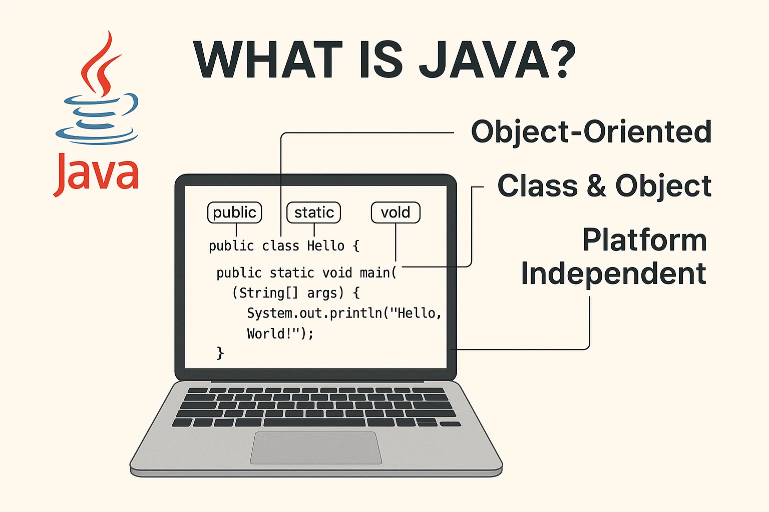 Java Basics Explainer wall art print for home decor