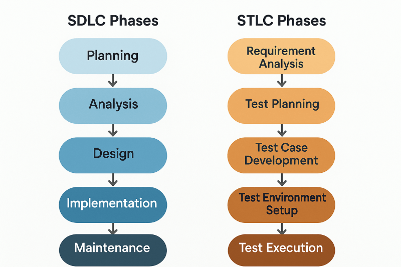 Sdlc And Stlc Comparison fine art poster for office walls