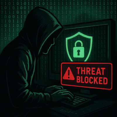 Cyber Threat Neutralized modern art print for studio or study