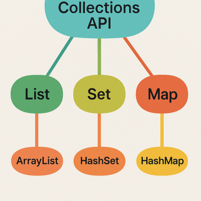 Java Collections Hierarchy modern art print for studio or study