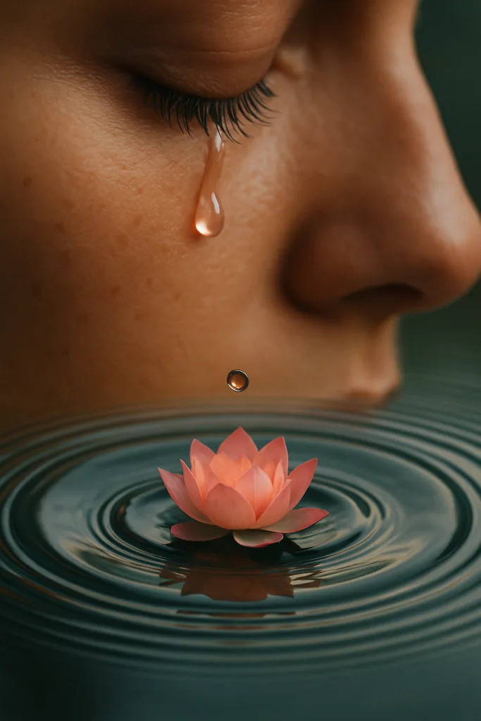 Tear To Lotus Bloom modern art print for studio or study