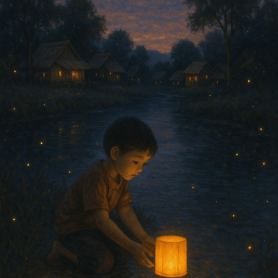 Twilight Lantern Release canvas wall art for living room
