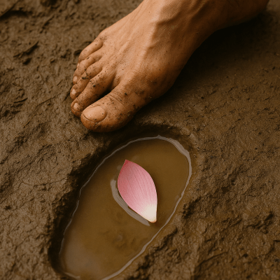 Footprint Lotus printable art for gallery wall