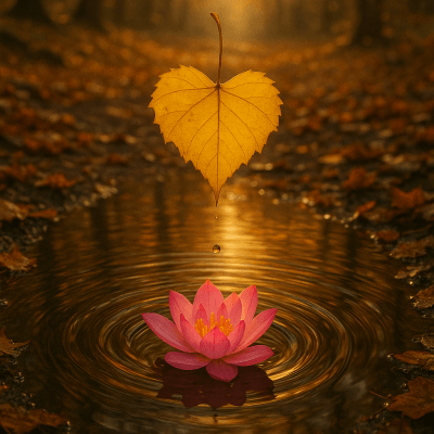 Autumn Leaf And Lotus highโresolution printable wall decor