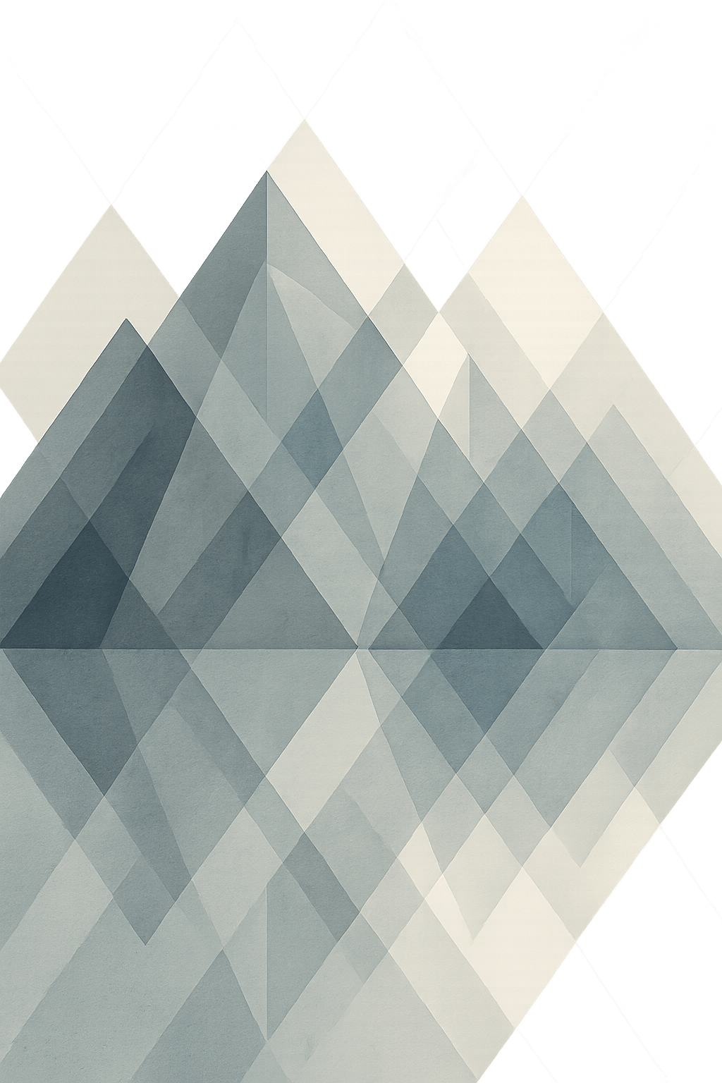 Fragmented Mountain Reflections wall art print for home decor