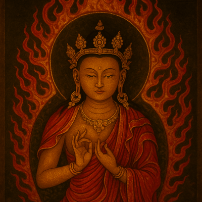 Flameframed Deity highโresolution printable wall decor