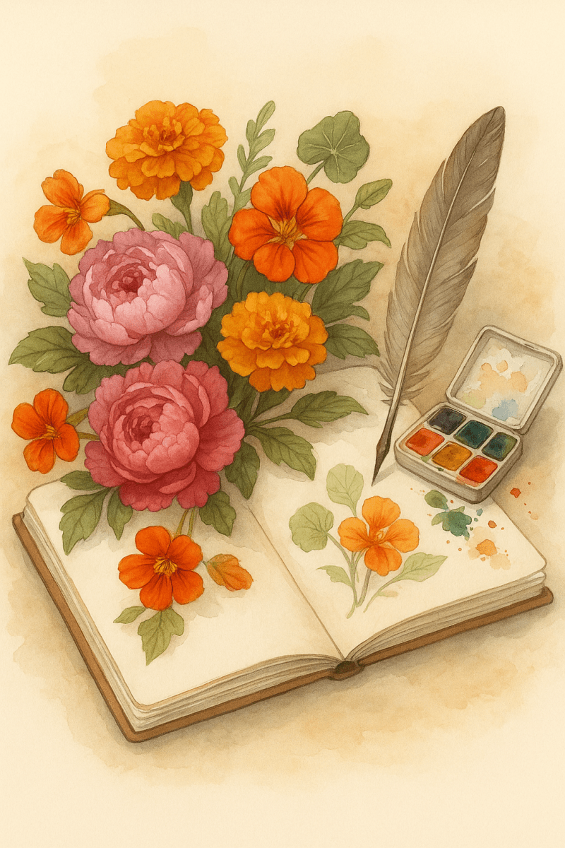 Whimsical Floral Sketchbook