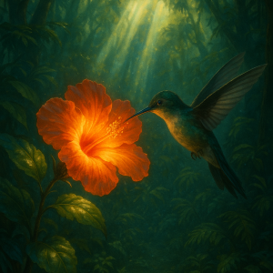 Hummingbird In Enchanted Jungle