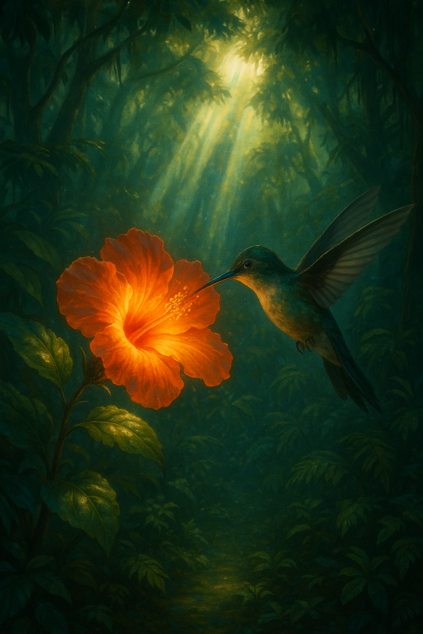 Hummingbird In Enchanted Jungle