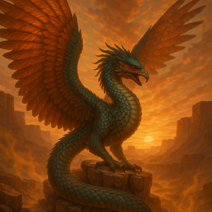 Serpent Bird At Sunset