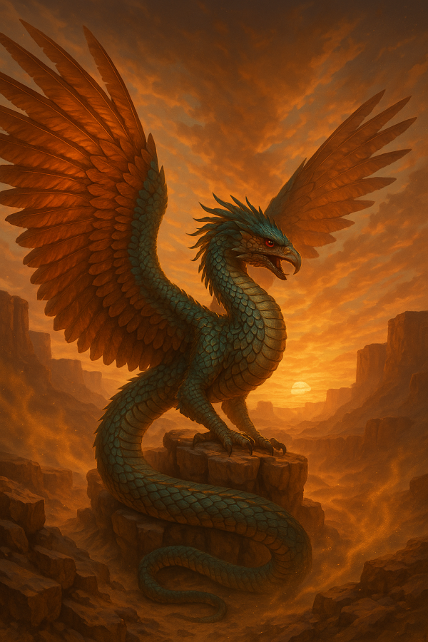 Serpent Bird At Sunset