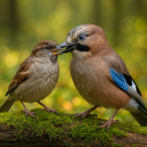 Birds Whispering In Forest