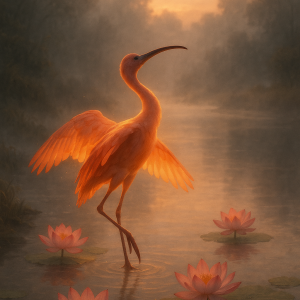 Ibis Dancing At Dawn